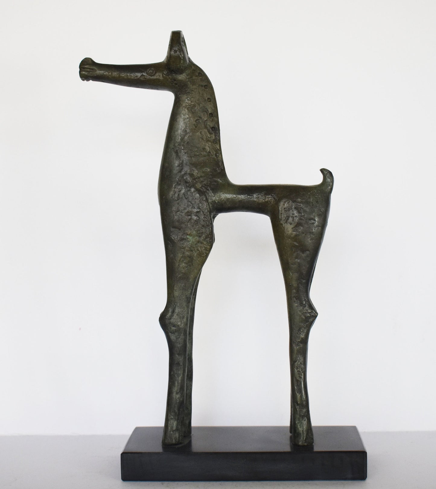 Ancient Greek Horse from Olympia - Museum replica - marble base - pure Bronze Sculpture - Symbol of Wealth and Prosperity