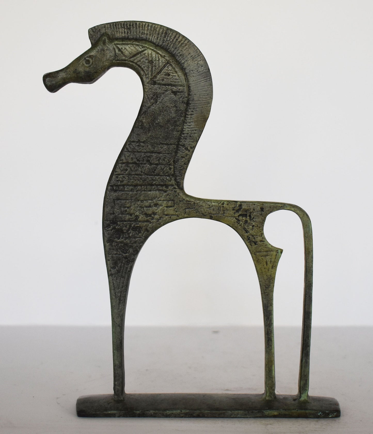 Ancient Greek Horse - Mycenaean - pure Bronze Sculpture - Symbol of Wealth and Prosperity