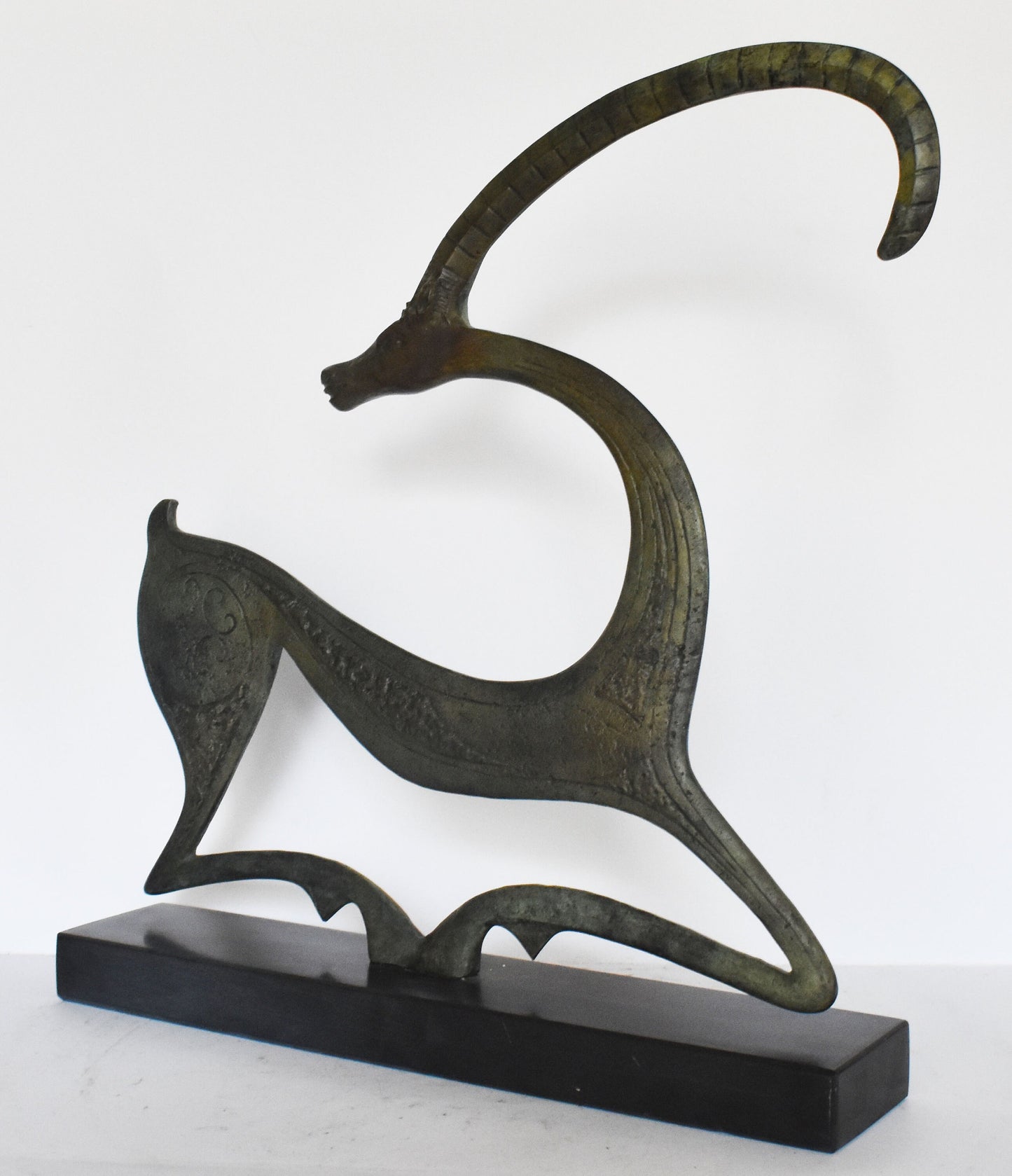 Graceful Ibex - Bronze - Symbol of Energy, Long Life, Fertility - By scaling vertical heights, the ibex teaches courage and conquering fear