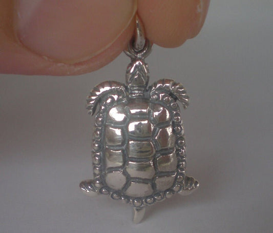 Sea Turtle - Ancient Greek Symbol of Longevity, Protection, Stability - Pendant - 925 Sterling Silver