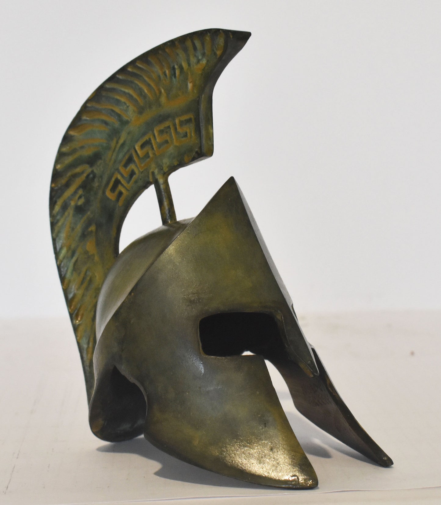 Leonida's Helmet - Spartan king - Thermopylae - legendary battle - 300 Spartans - pure bronze statue