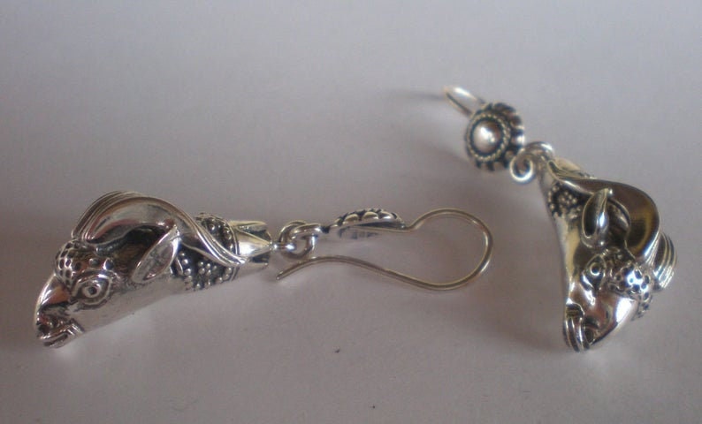 Capricorn Head - Ancient Greece - Earrings - 925 Sterling Silver