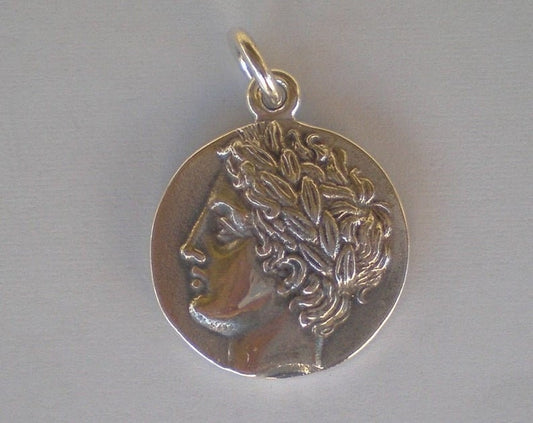 Apollo Tetradrachm - Olynthos, Chalkidian League, Macedonia - Coin Pendant - 925 Sterling Silver