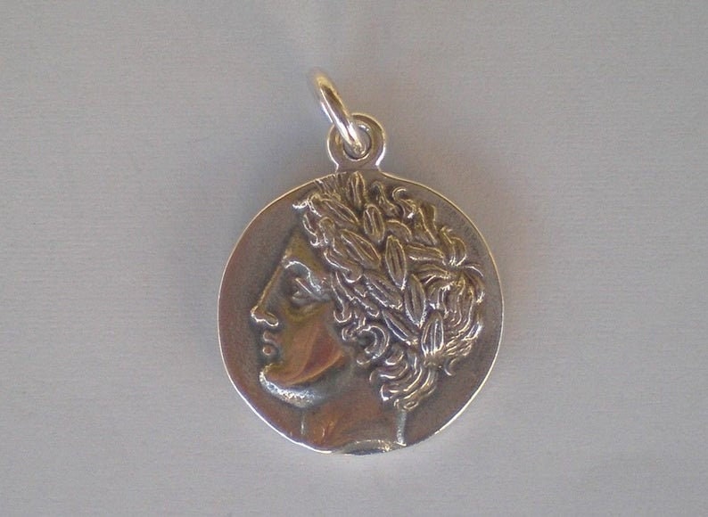 Apollo Tetradrachm - Olynthos, Chalkidian League, Macedonia - Coin Pendant - 925 Sterling Silver