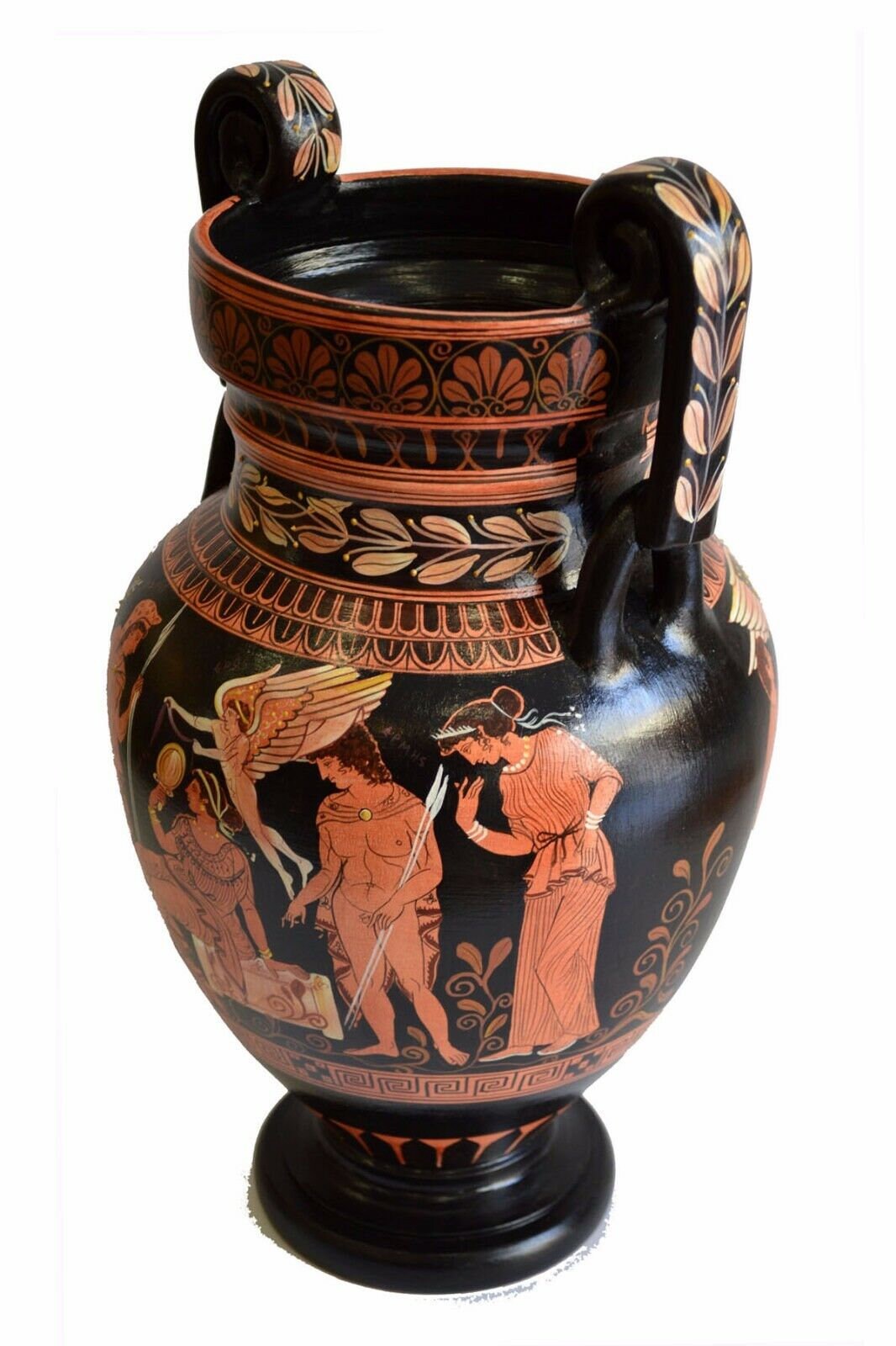 Paris and Helen - Heracles and Nike - Red Figure Volute Krater Amphora Vase - Museum Replica