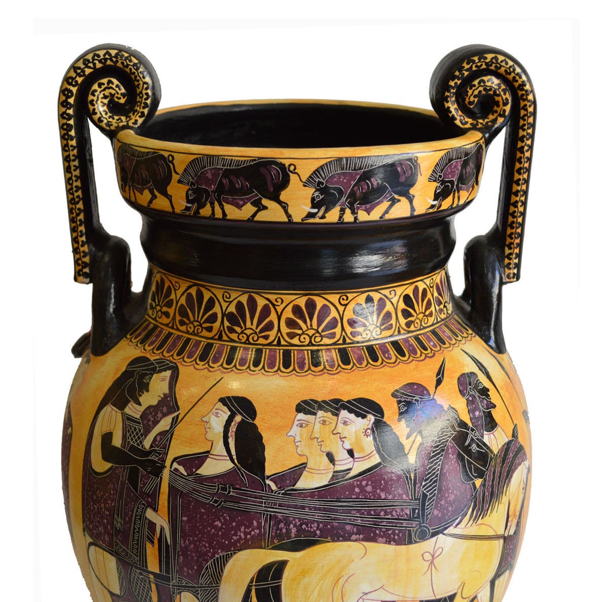 Ancient Greek Wedding Theme - Volute Krater Vase - 550 BC - National Athens Museum - Reproduction