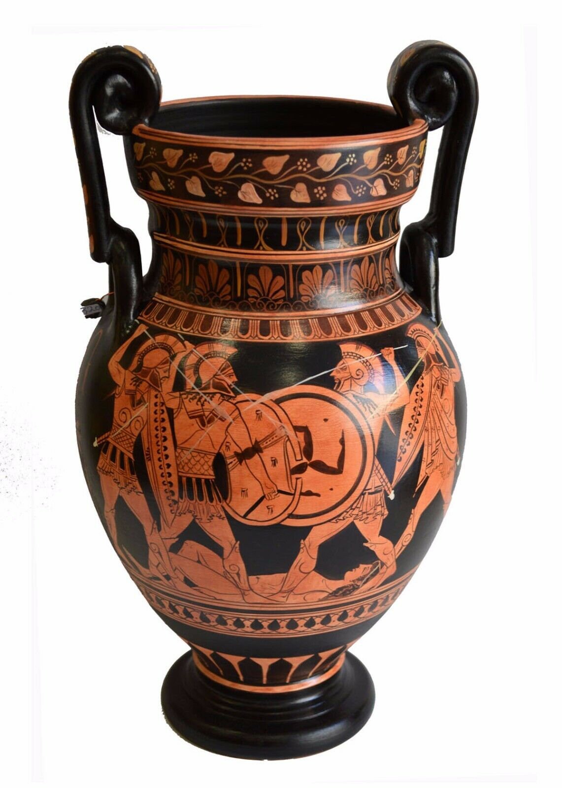 Achilles Hector Menelaus Paris -Trojan War Theme - Red Figure Volute Krater Vase