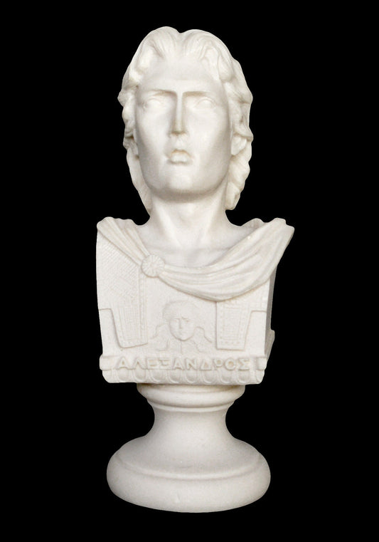 Alexander the Great - One of the Greatest Military Strategists and Leaders in World History - King of Macedonia - Alabaster Bust