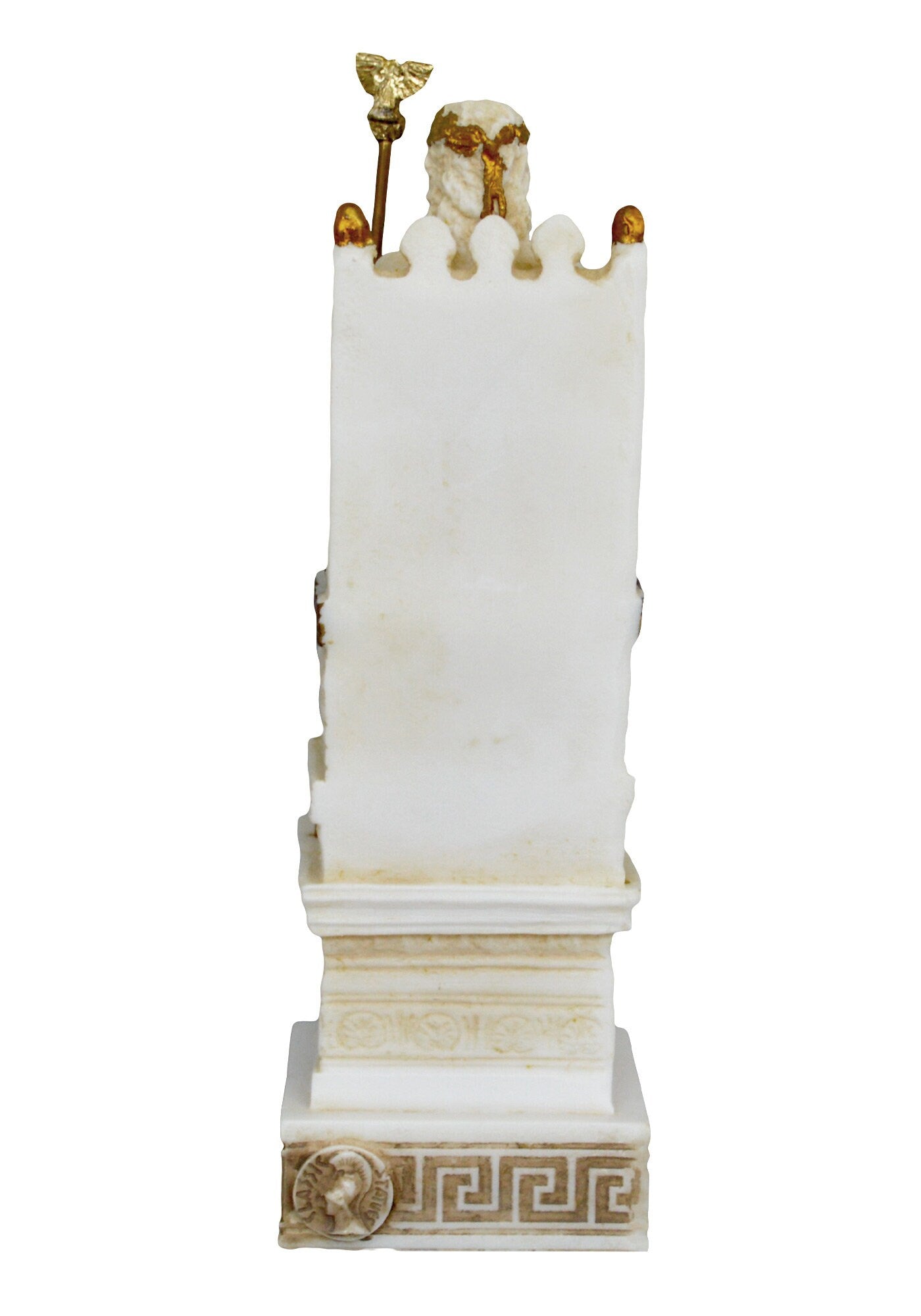 Zeus Jupiter - Greek Roman God of the Sky, Law and Order, Destiny and Fate - King of the Gods of Mount Olympus - Aged Alabaster Statue