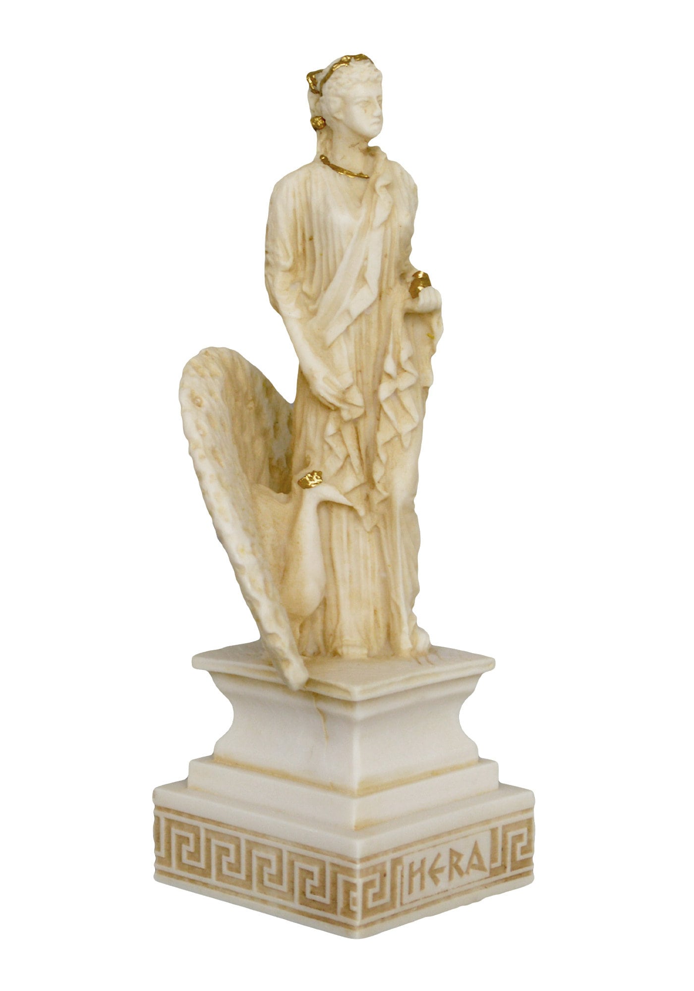 Hera  Juno - Greek Roman Goddess of Women, Queen of the Olympians  - Aged Alabaster Statue