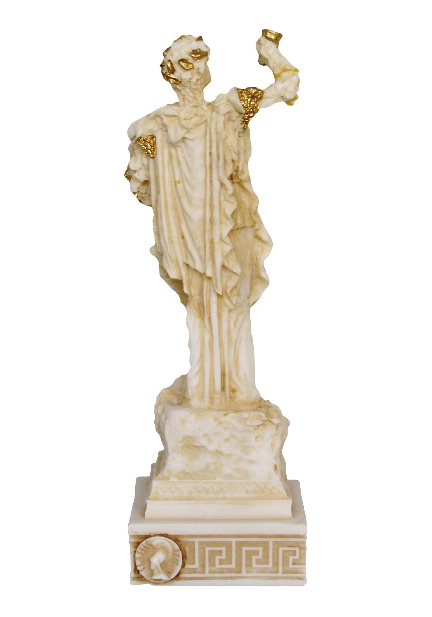 Dionysus Bacchus - Greek Roman God of Wine, Ecstasy, Pleasure, Fertility - Aged Alabaster Statue