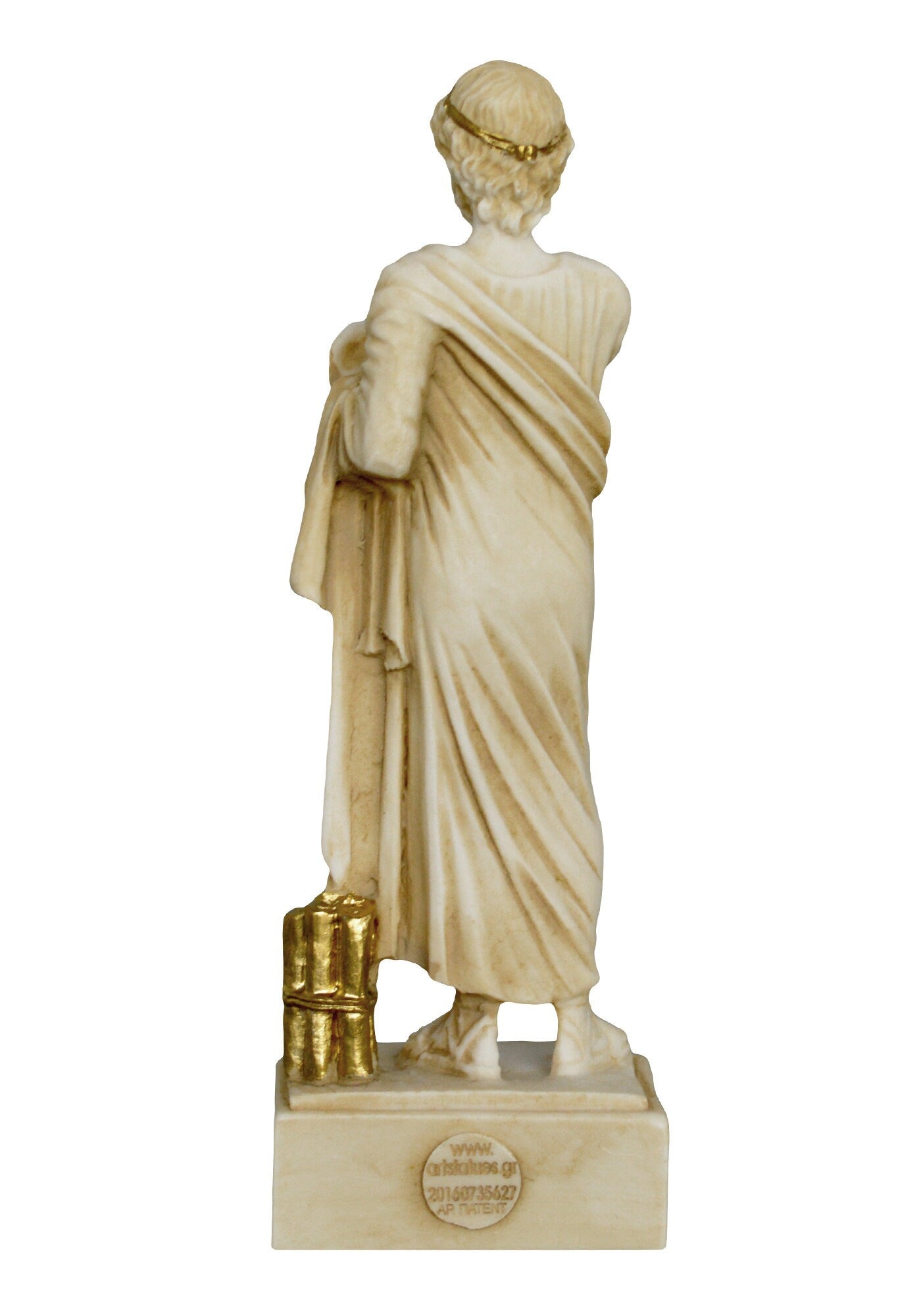 Homer - Epic Poet - Iliad and Odyssey - Foundational Works of Ancient Greek Literature - Aged Alabaster Statue