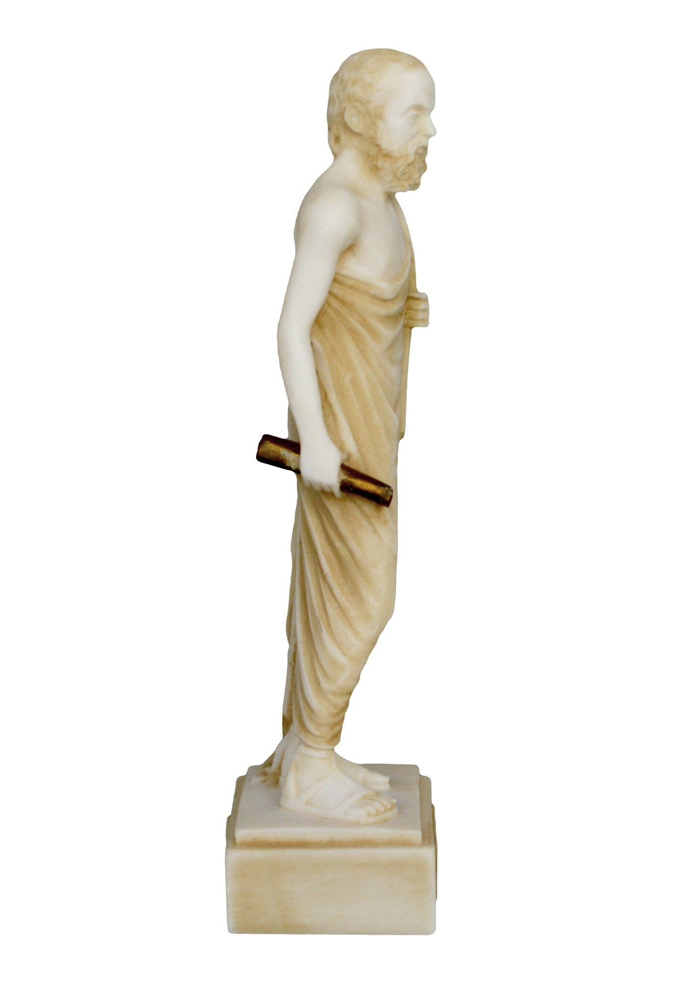 Socrates - Ancient Greek Philosopher - 470-399 BC - Teacher of Plato - Father of Western Philosophy - Aged Alabaster Statue