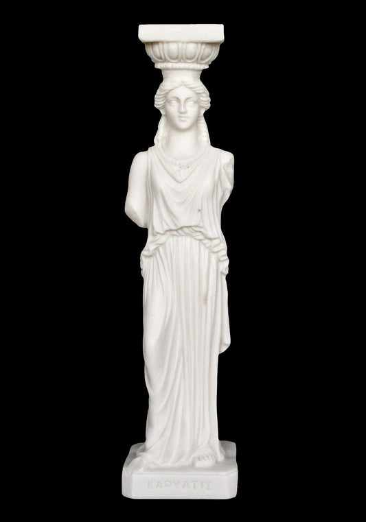 Caryatid - Maiden Young Female Figure - Erechtheion, Acropolis of Athens - Alabaster Sculpture Statue