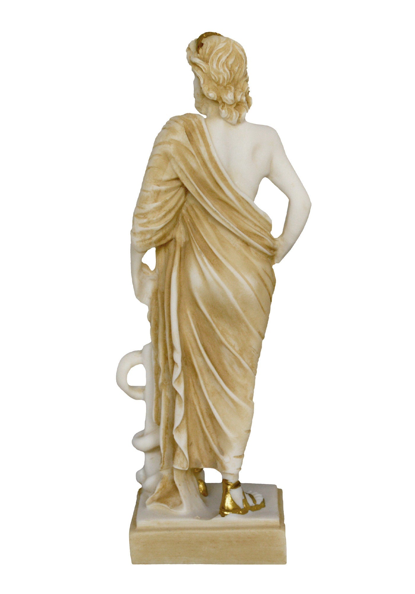 Asclepius - Ancient Greek Hero - God of Medicine and Doctors - Represents the Healing Aspect of the Medical Arts - Aged Alabaster Statue