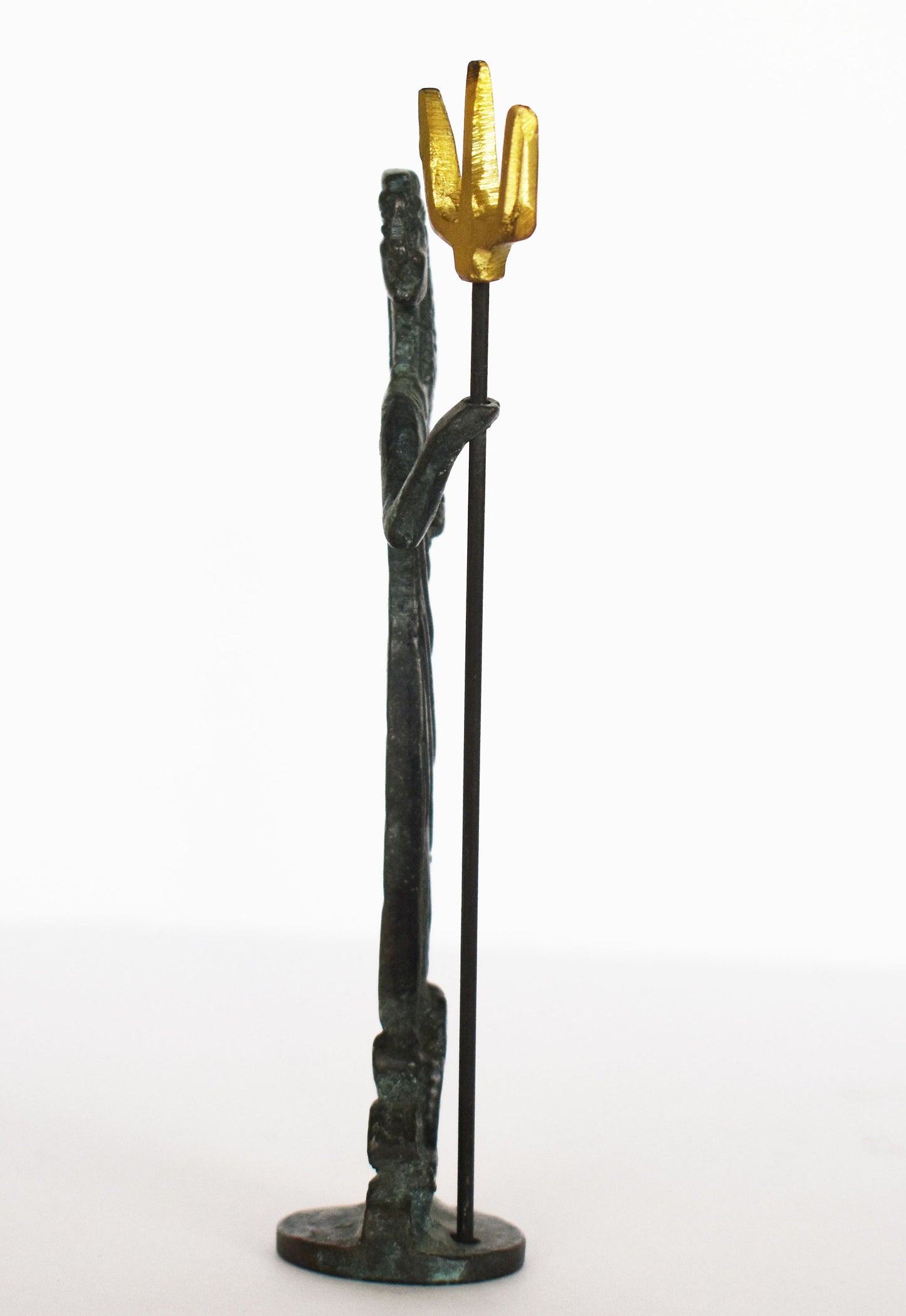 Poseidon Neptune - Greek Roman God of the sea, ocean, storms, earthquakes and horses - Greek Mythology - pure bronze statue