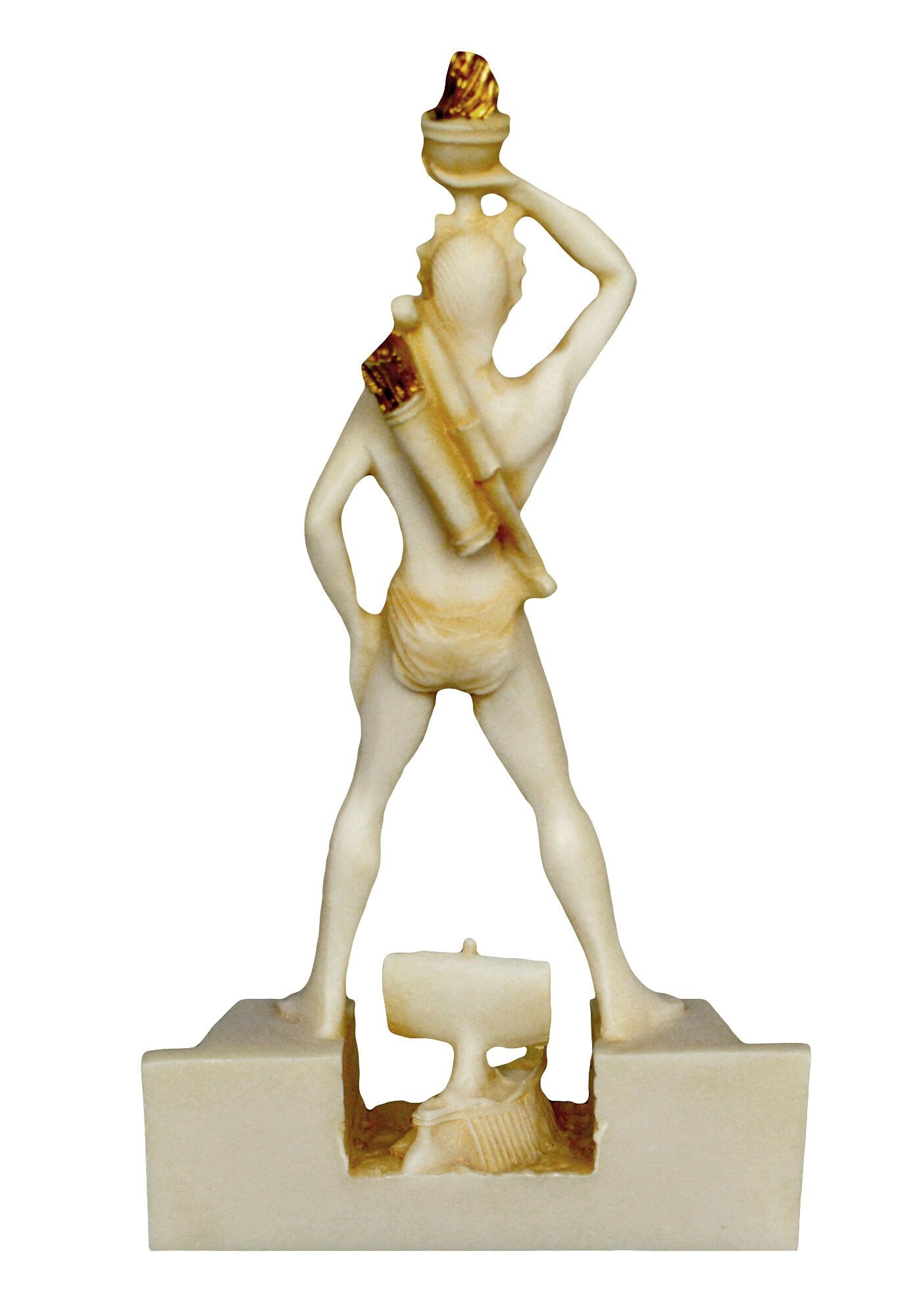 Colossus of Rhodes - Sun God Helios - 280-226 BC - One of the Seven Wonders of the Ancient World - Aged Alabaster Statue