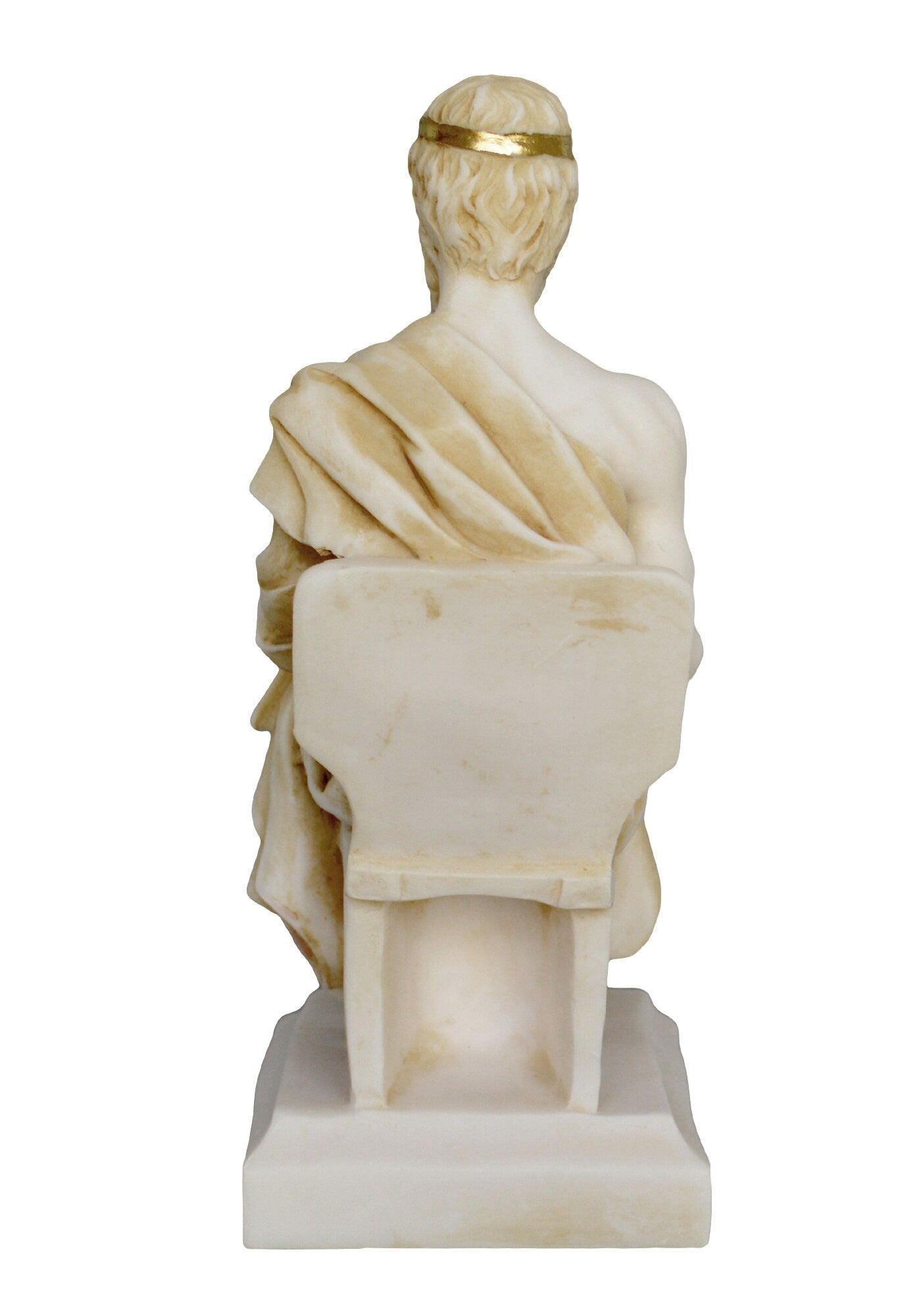 Plato - Ancient Greek Philosopher - 428-348 BC - Student of Socrates, Teacher of Aristotle - Founder of the Academy - Aged Alabaster Statue