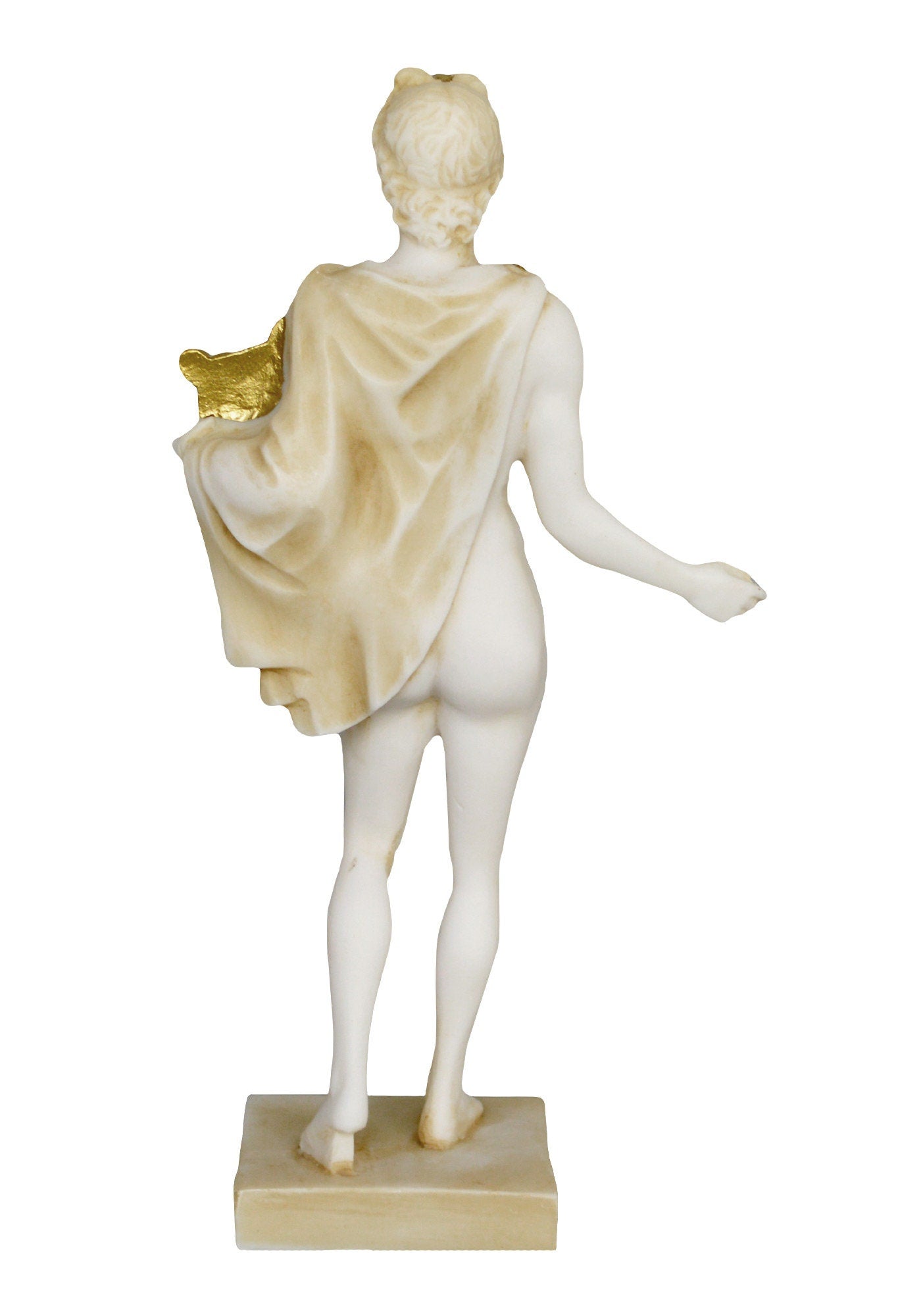Apollo - Greek Roman god of Arts, Music, Poetry, Sun and Light, Prophecy - Aged Alabaster Sculpture