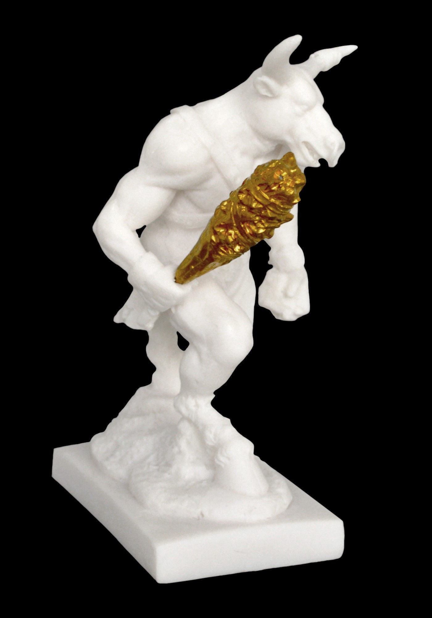 Minotaur - Mythical Creature, Half-Man, Half-Bull - Fierce and Very Strong - Labyrinth, King Minos, Crete, Theseus - Alabaster Statue