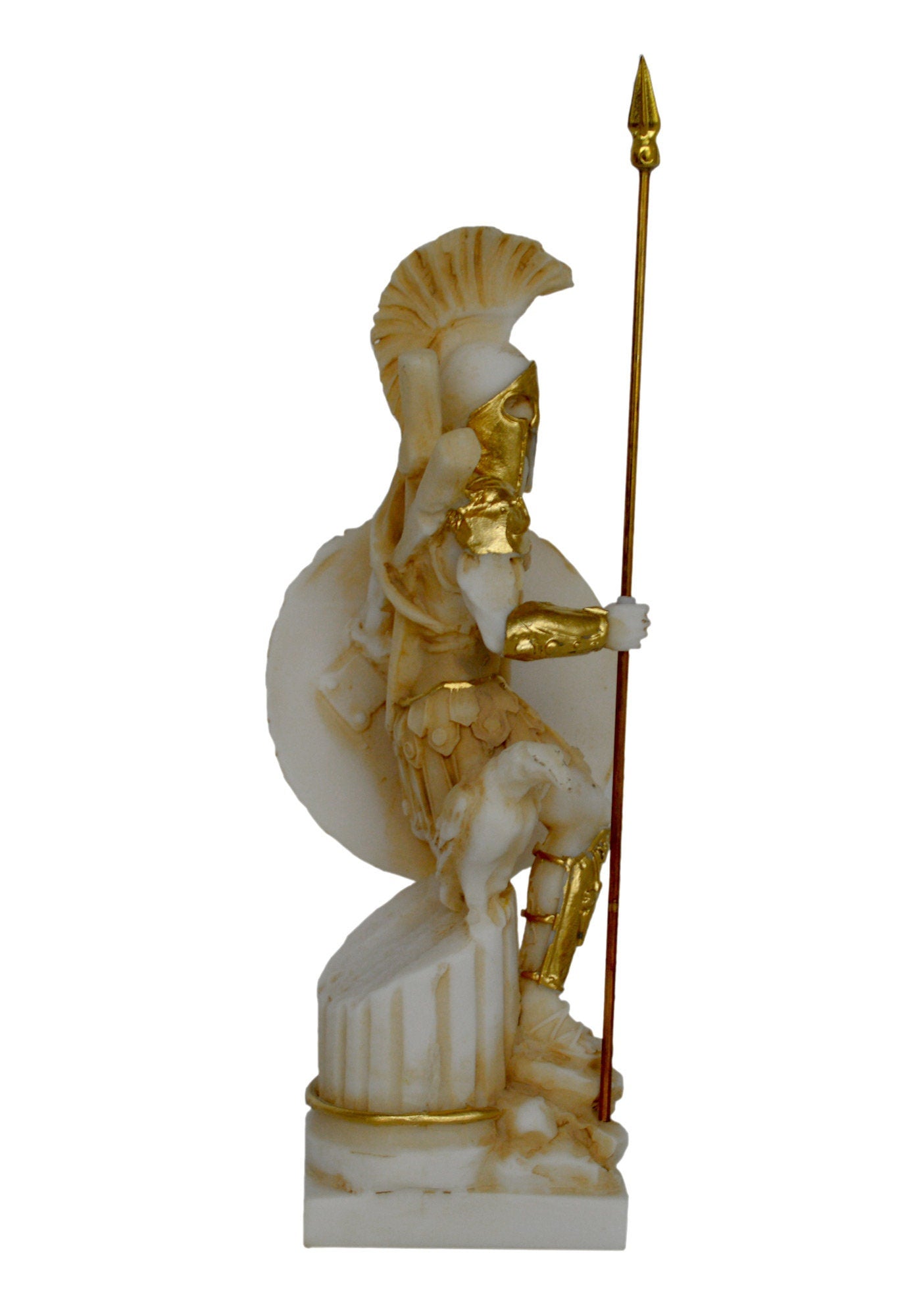 Ares Mars - Greek Roman God of War and Courage - Spirit of Battle - Son of Zeus and Hera - Olympian God - Aged Alabaster Statue