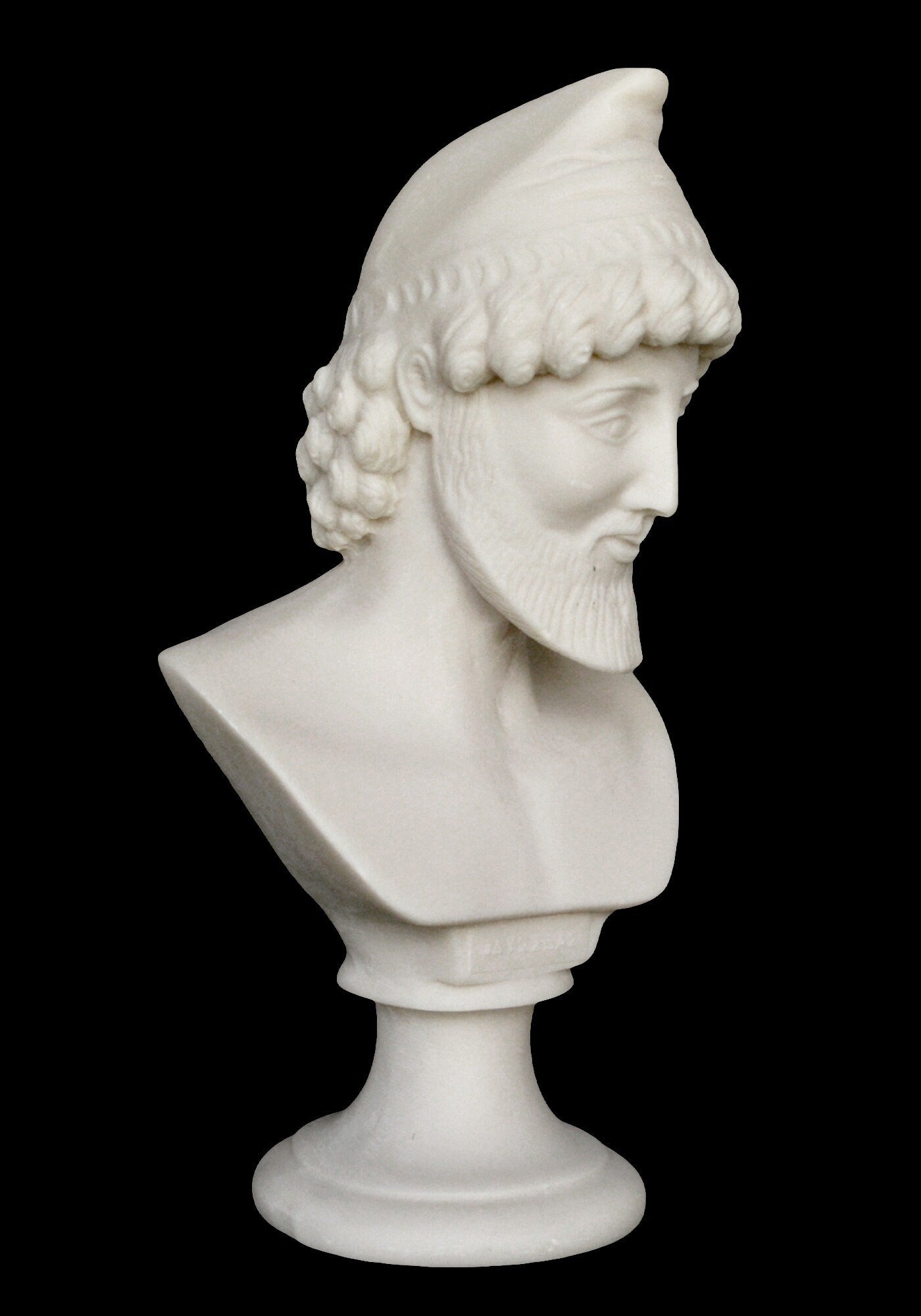Odysseus Bust - King of Ithaca - Hero of Homer's Iliad, Odyssey - Intellectual Brilliance, Guile and Versatility - Alabaster Sculpture