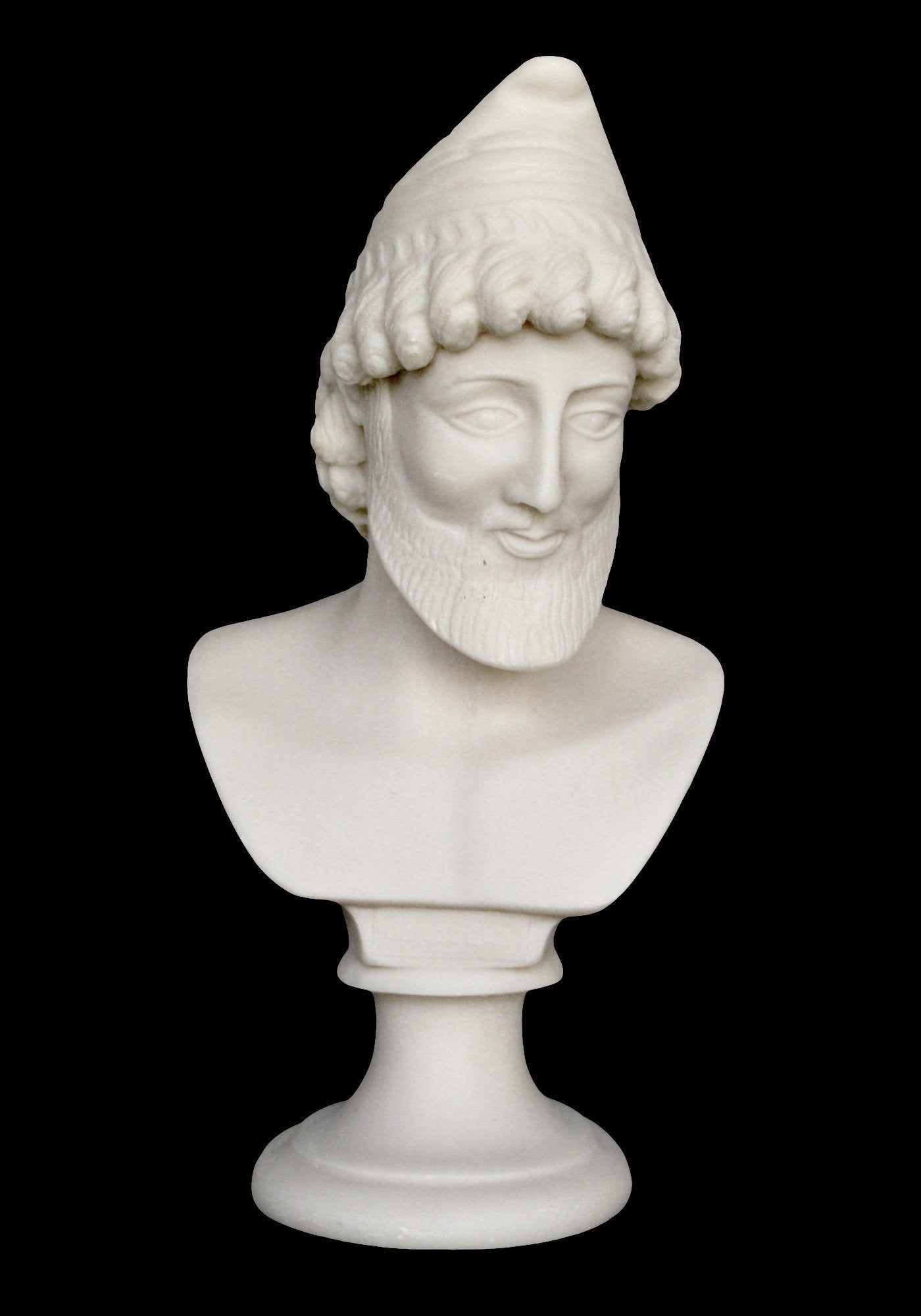 Odysseus Bust - King of Ithaca - Hero of Homer's Iliad, Odyssey - Intellectual Brilliance, Guile and Versatility - Alabaster Sculpture