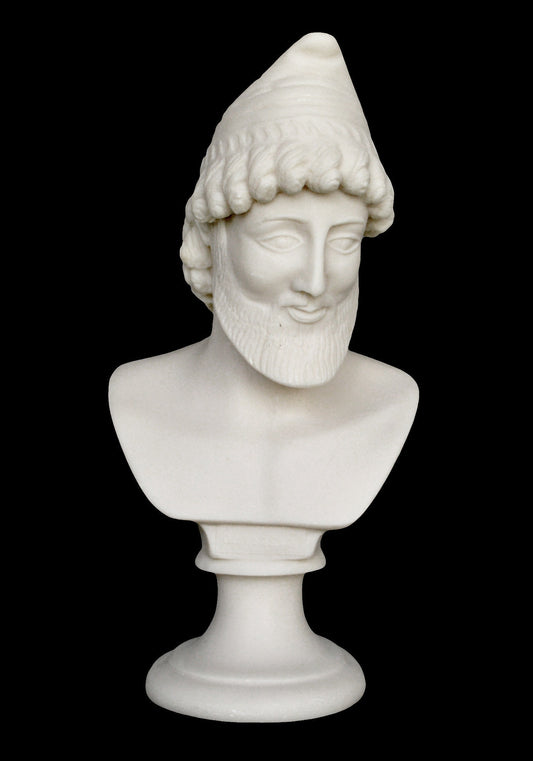 Odysseus Bust - King of Ithaca - Hero of Homer's Iliad, Odyssey - Intellectual Brilliance, Guile and Versatility - Alabaster  Sculpture