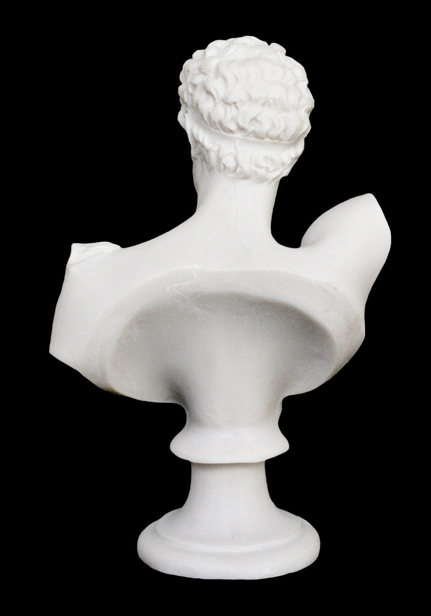 Hermes Mercury Bust - Greek Roman God of Trade, Wealth, Luck, the Messenger of the Gods - Alabaster Statue