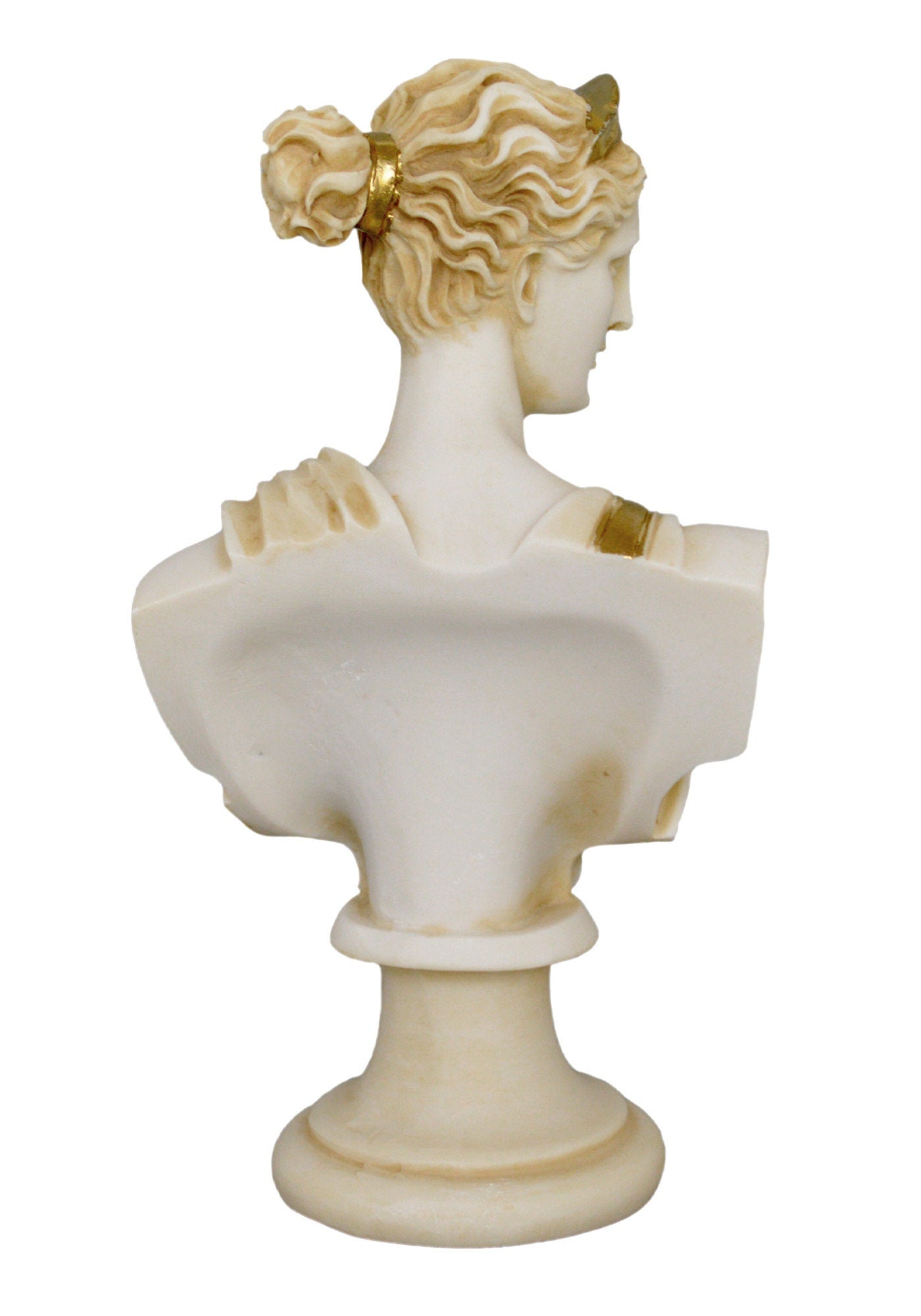 Artemis Diana - Greek Roman goddess of Hunt, protector of Girls  - Small Aged Alabaster Bust