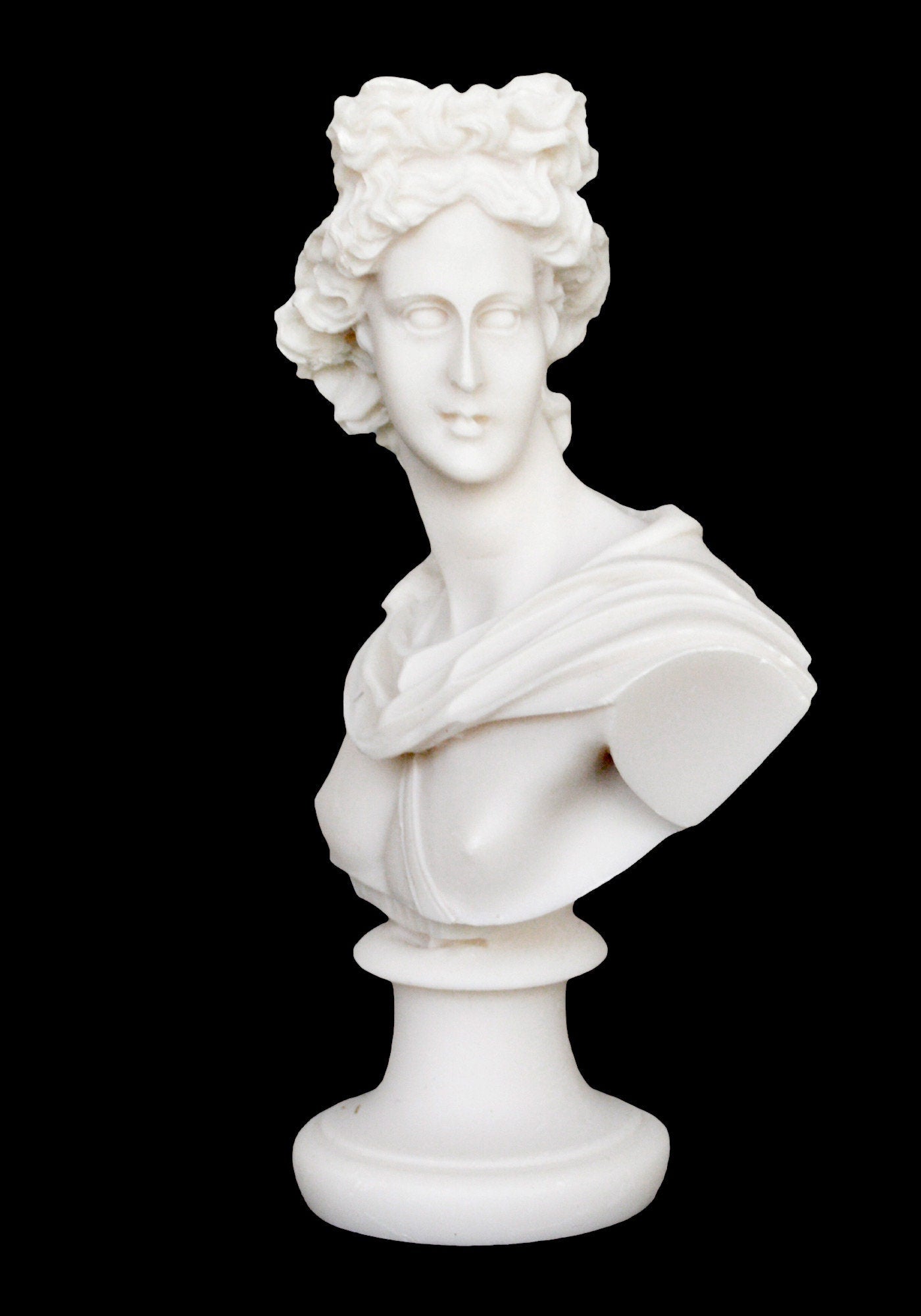 Apollo - Greek Roman God of Music, Poetry, Sun, Light, Prophecy and Healing   - Alabaster Bust