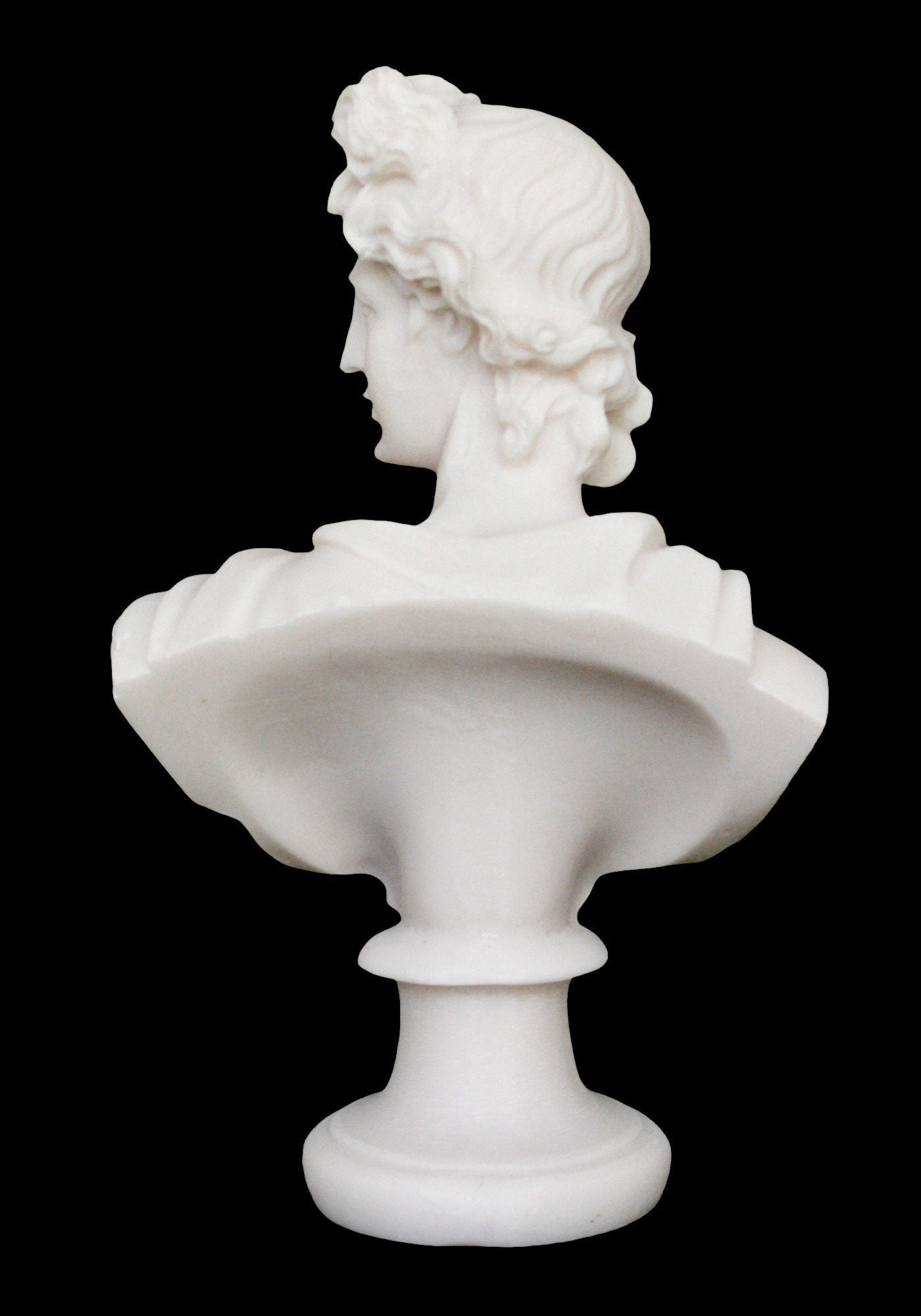 Apollo - Greek Roman God of Music, Poetry, Sun, Light, Prophecy and Healing - Alabaster Bust