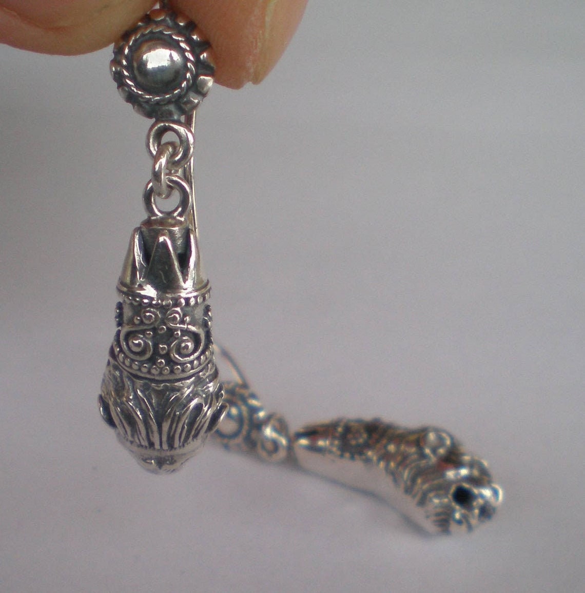 Lions Head - Symbol of royalty, dignity, courage, strength - Ancient Greece - Earrings - 925 Sterling Silver