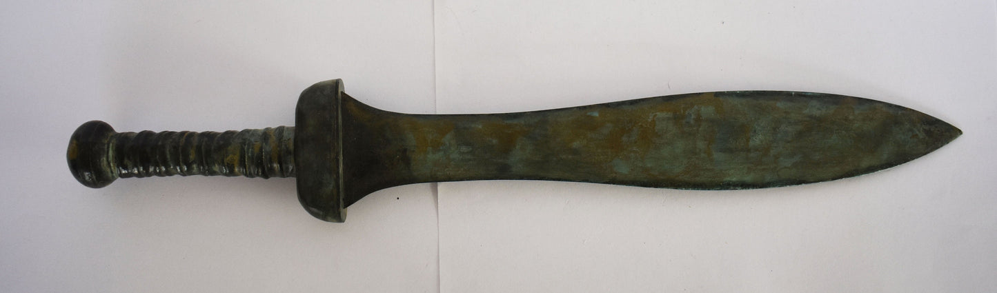 King Leonidas Sword - Spartan Leader of 300 - Battle of Thermopylae - Small - pure Bronze Sculpture