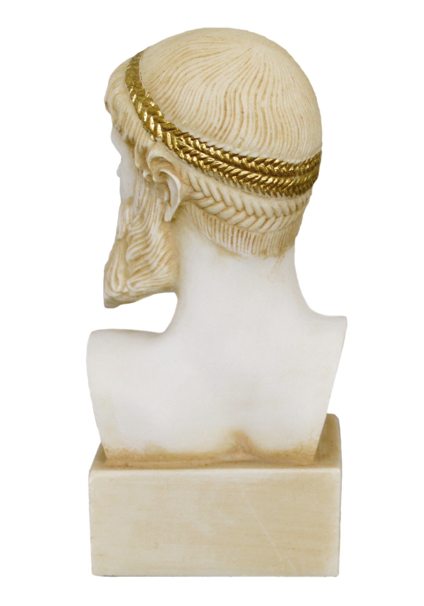 Poseidon Neptune Bust - Greek Roman God of the Sea, Storms, Earthquakes and Horses - Protector of Seafarers - Aged Alabaster Statue