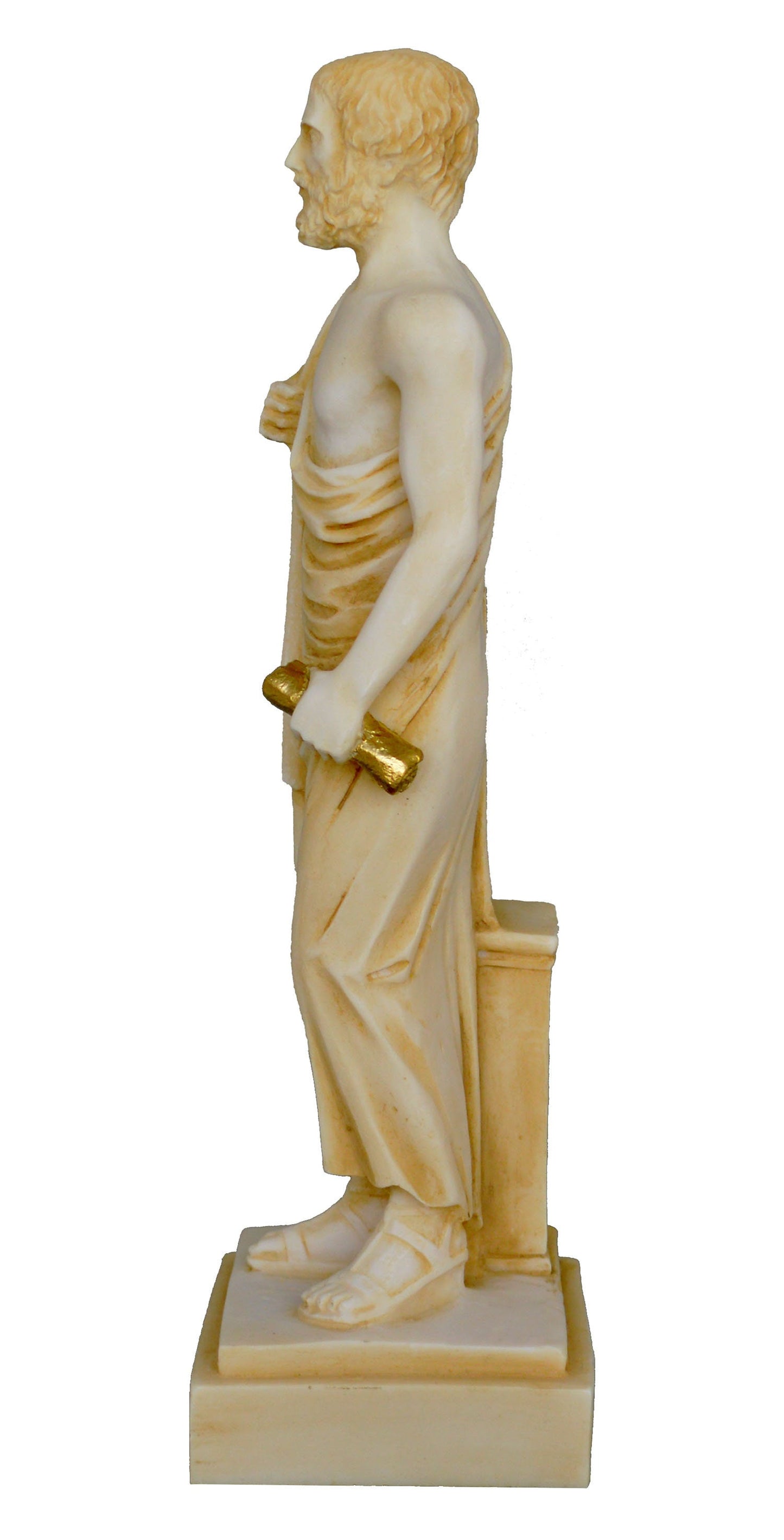 Aristotle - Ancient Greek Philosopher - Student of Plato - Teacher of Alexander the Great - Aged Alabaster Statue Sculpture