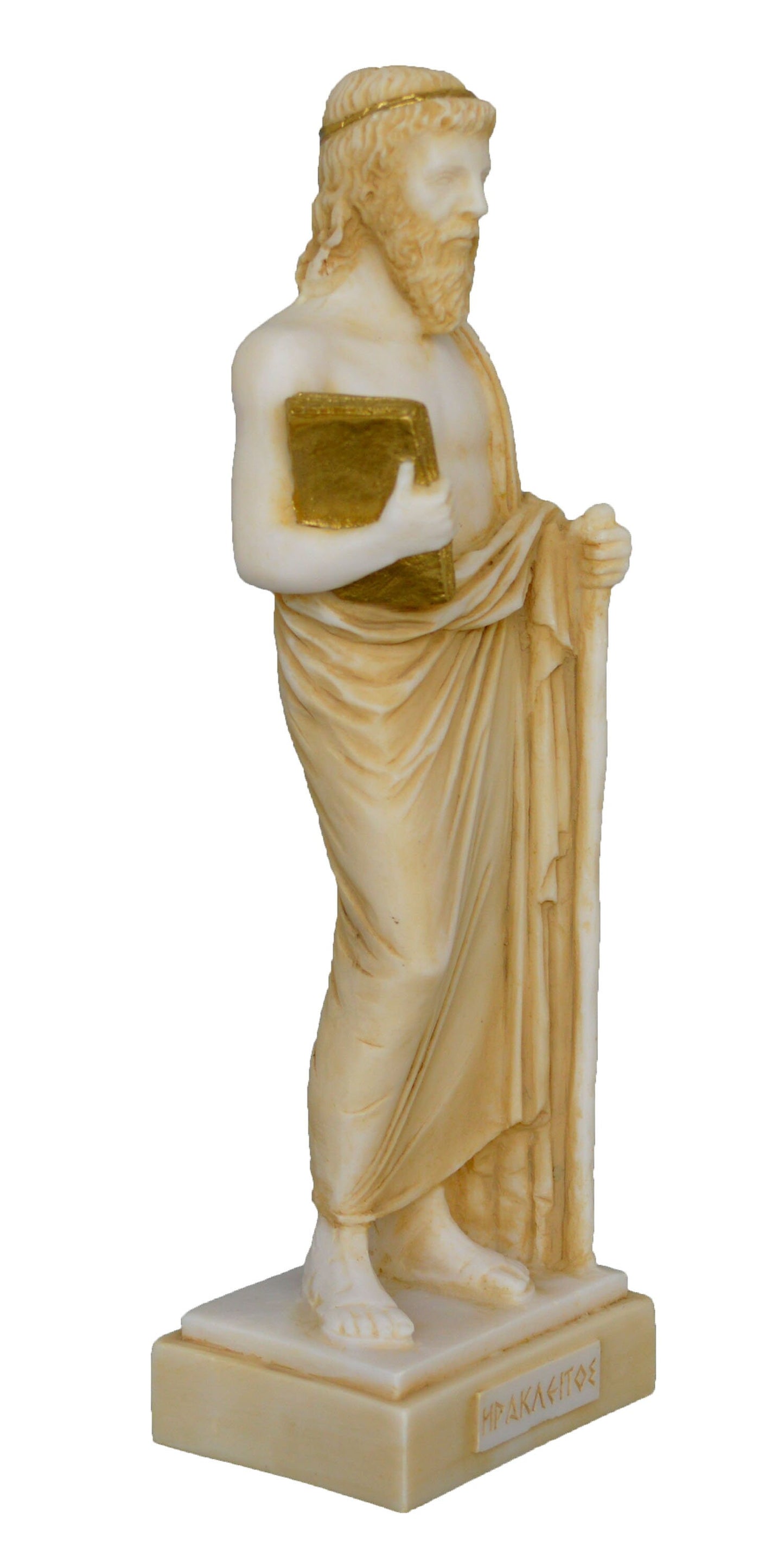 Heraclitus of Ephesus - Ancient Greek Philosopher - Unity of Opposites and Harmony in the World - Aged Alabaster Statue