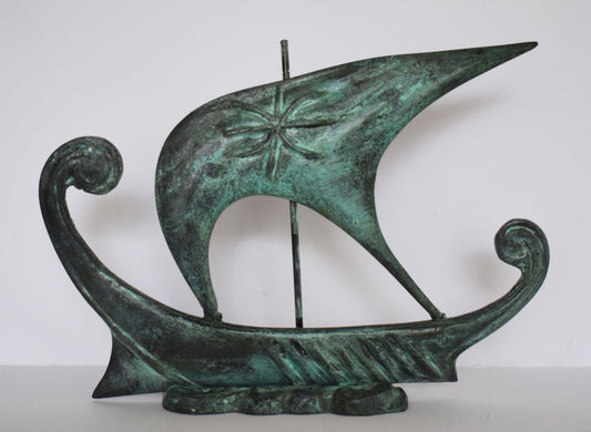 Ancient Greek Athenian Ship - Trireme, the fastest, deadliest ship in the ancient world - reproduction  - pure Bronze Sculpture