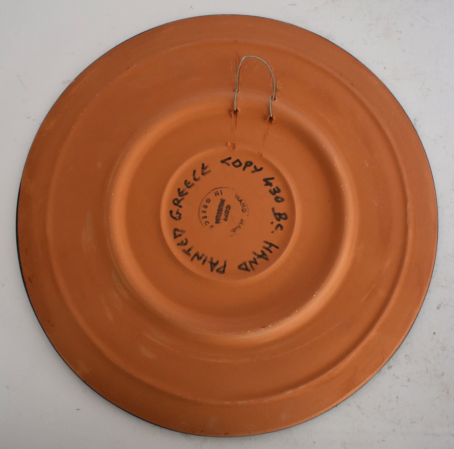 Artemis Diana and Zeus Jupiter - Ancient Greek Roman Gods - Ceramic plate - Meander design - Handmade in Greece