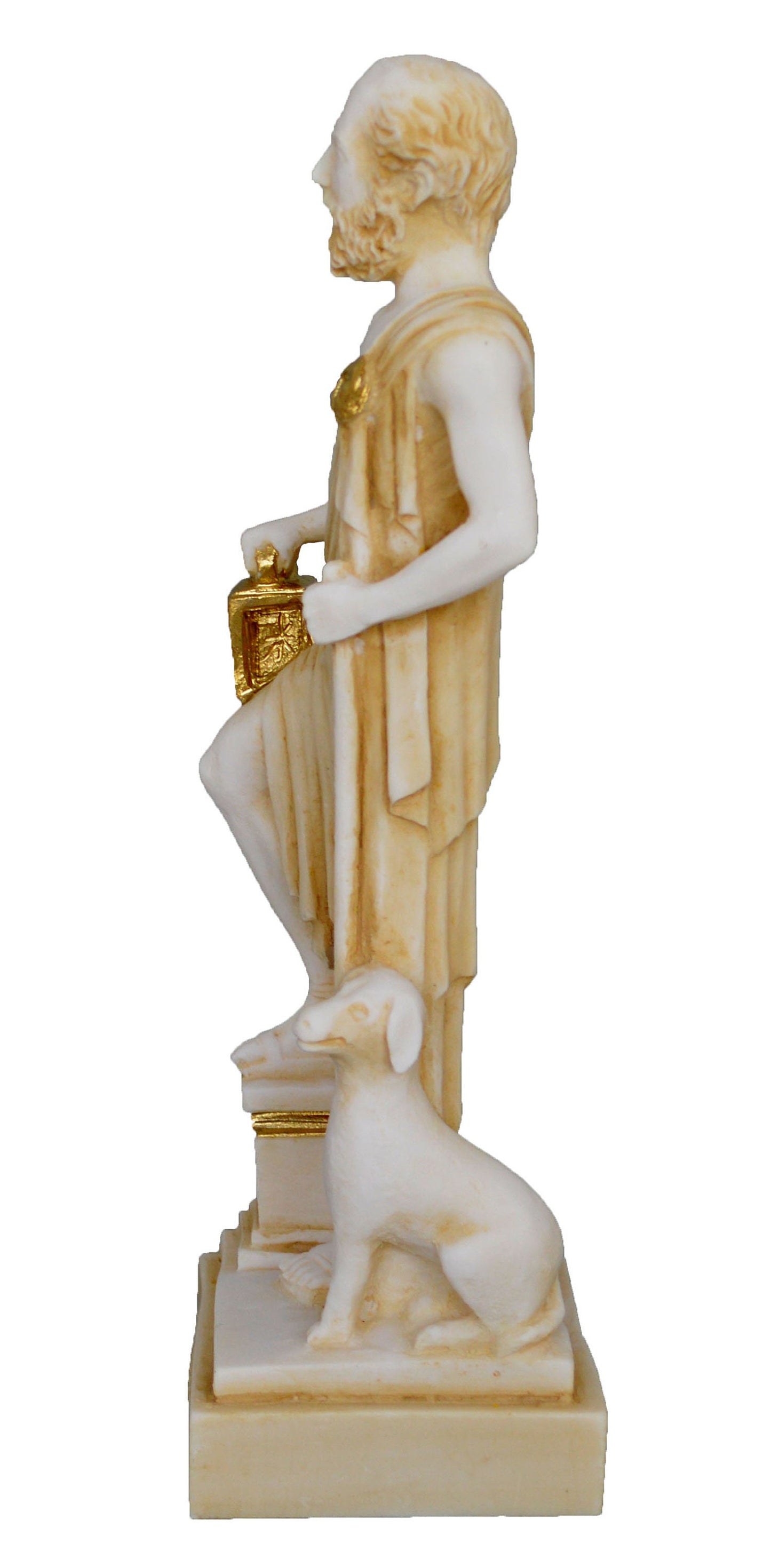 Diogenes the Cynic - Ancient Greek Philosopher - Cynicism - Student of Antisthenes - Aged Alabaster Statue Sculpture