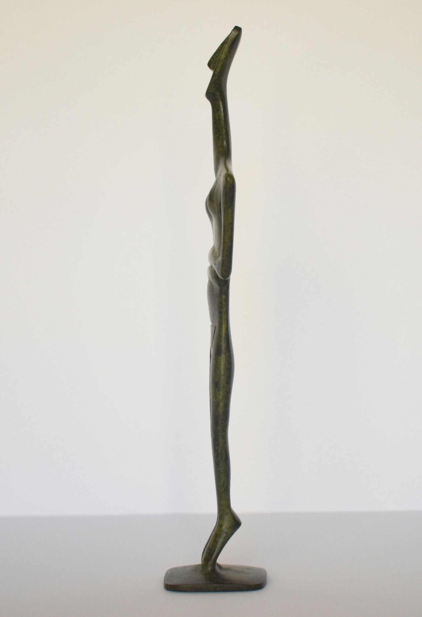 Cycladic female idol - Religious Figure from Keros island, Greece - pure bronze statue