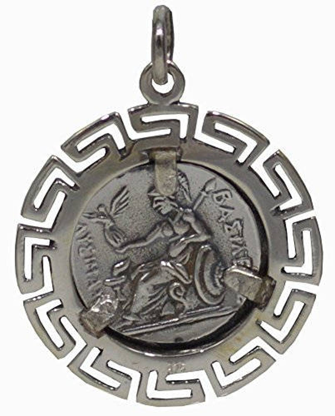 Alexander The Great, Hercules - Macedonian King -  Meander Motif  - Coin Pendant  - 925 Sterling Silver