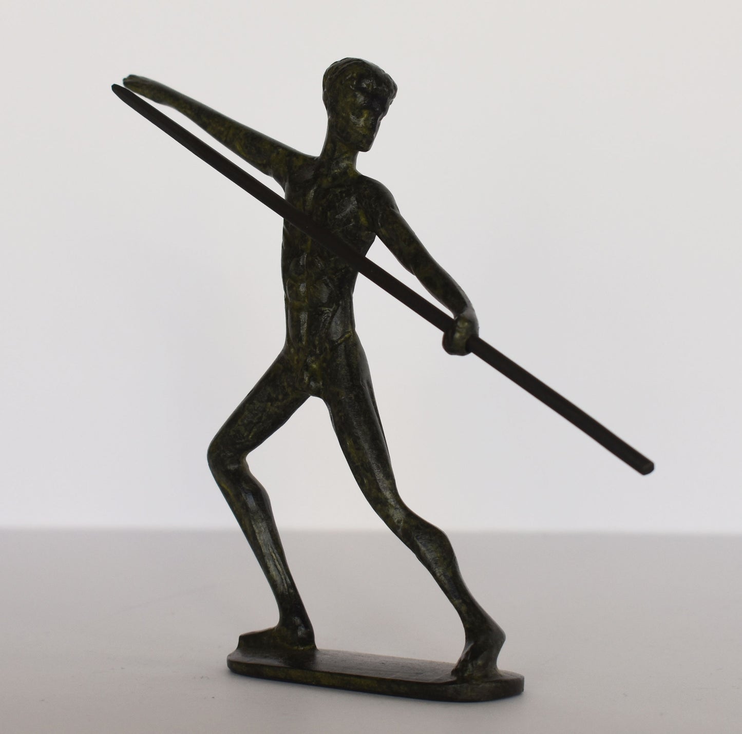 Javelin Thrower Athlete - Ancient Greek Olympic Games- pure Bronze Sculpture