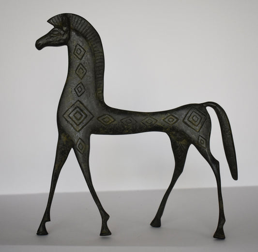 Ancient Greek Horse - pure Bronze Sculpture - Symbol of wealth, power, and prestige