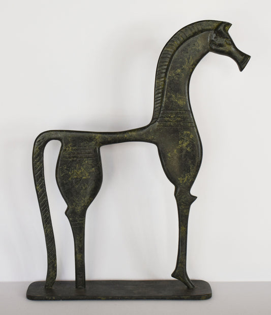 Ancient Greek Horse - pure Bronze Sculpture - Museum Copy - Symbol of Wealth and Prosperity