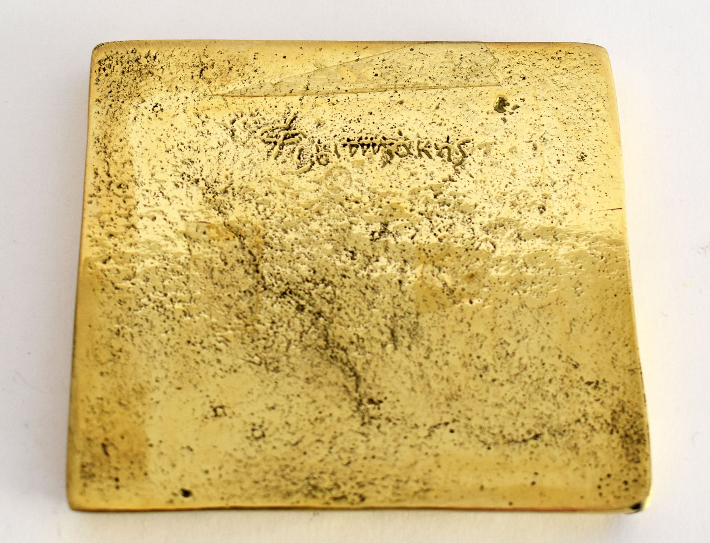 Ancient Greek alphabet - the ancestor of the Latin and Cyrillic scripts - Paperweight - pure bronze statue