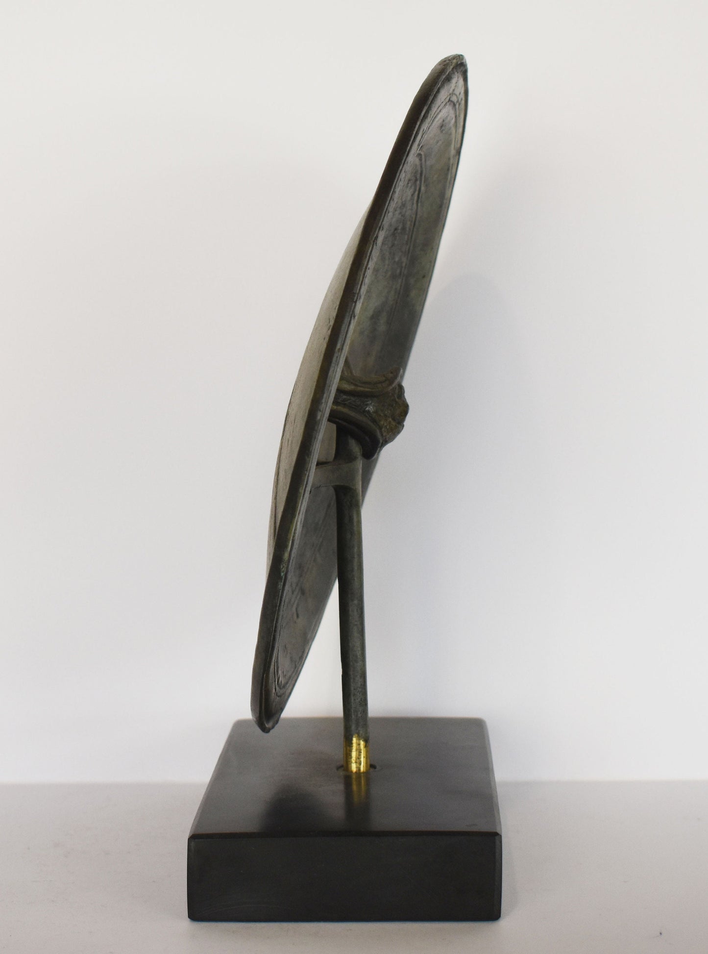 Spartan great King Leonidas shield - marble base - pure Bronze Sculpture