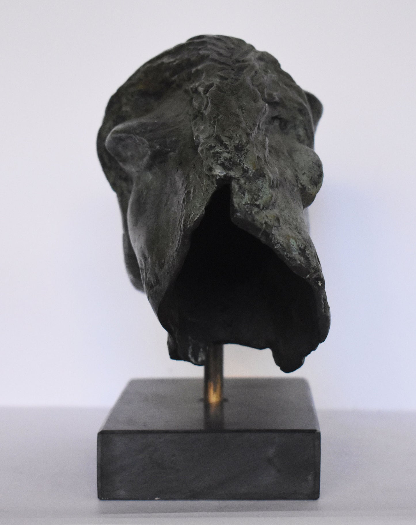 Ancient Greek Horse head with marble base - pure Bronze Sculpture - Symbol of Wealth and Prosperity - handmade Statue