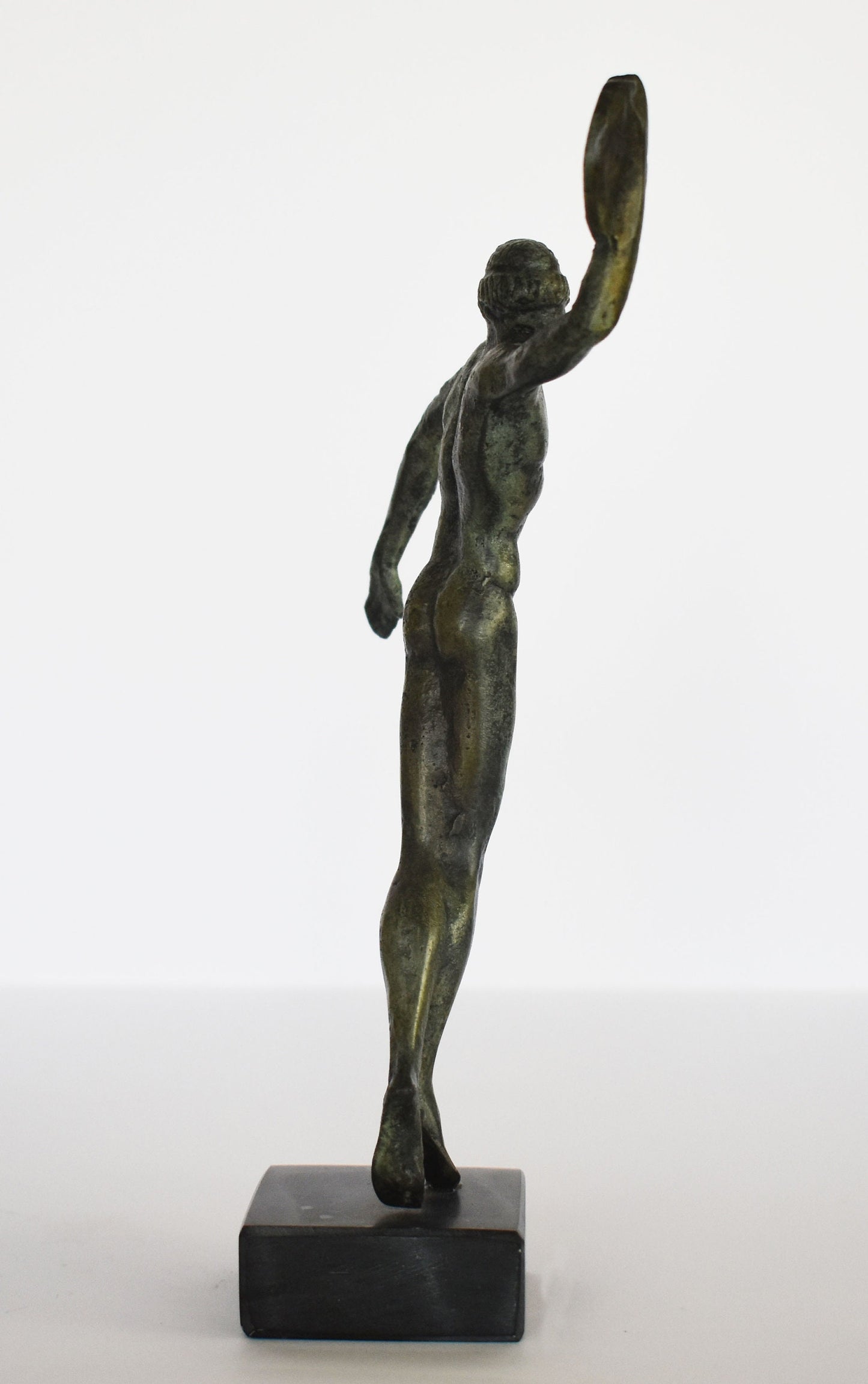 Discobolus - Discus Thrower - marble base - pure Bronze Sculpture