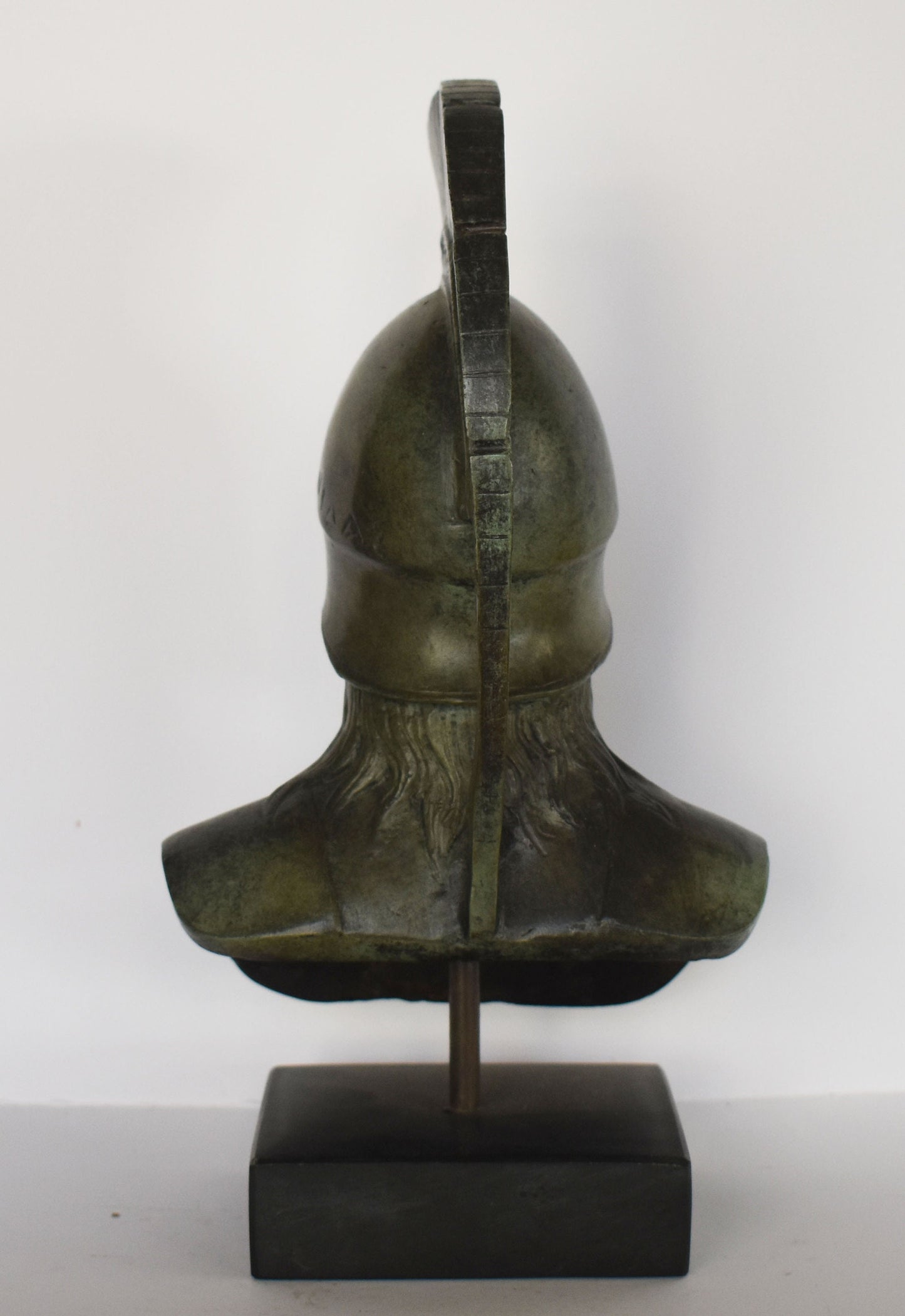 Leonidas bust - spartan king - ancient Greek Hero of Thermopylae - marble base - museum Replica - pure bronze statue